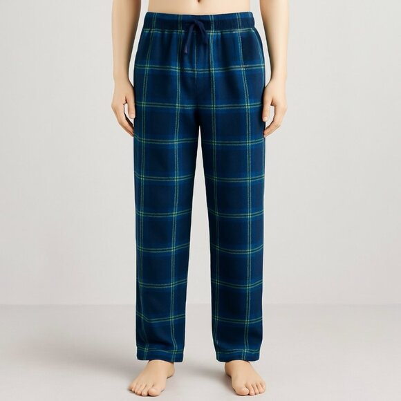 Men’s Perry Ellis Super Soft Sleep Bottoms – Blue/Green Plaid, Size Medium (NWT) - Picture 1 of 9